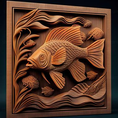 3D model Viviparous aquarium fish fish (STL)